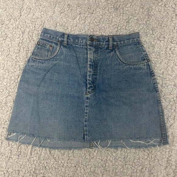 Vintage step hem denim skirt - Picture 1 of 5